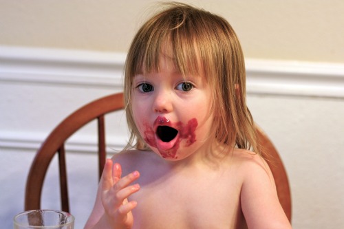 Baby Girl loving the fruits of her labor. Baby Girl loving the fruits of her labor.
